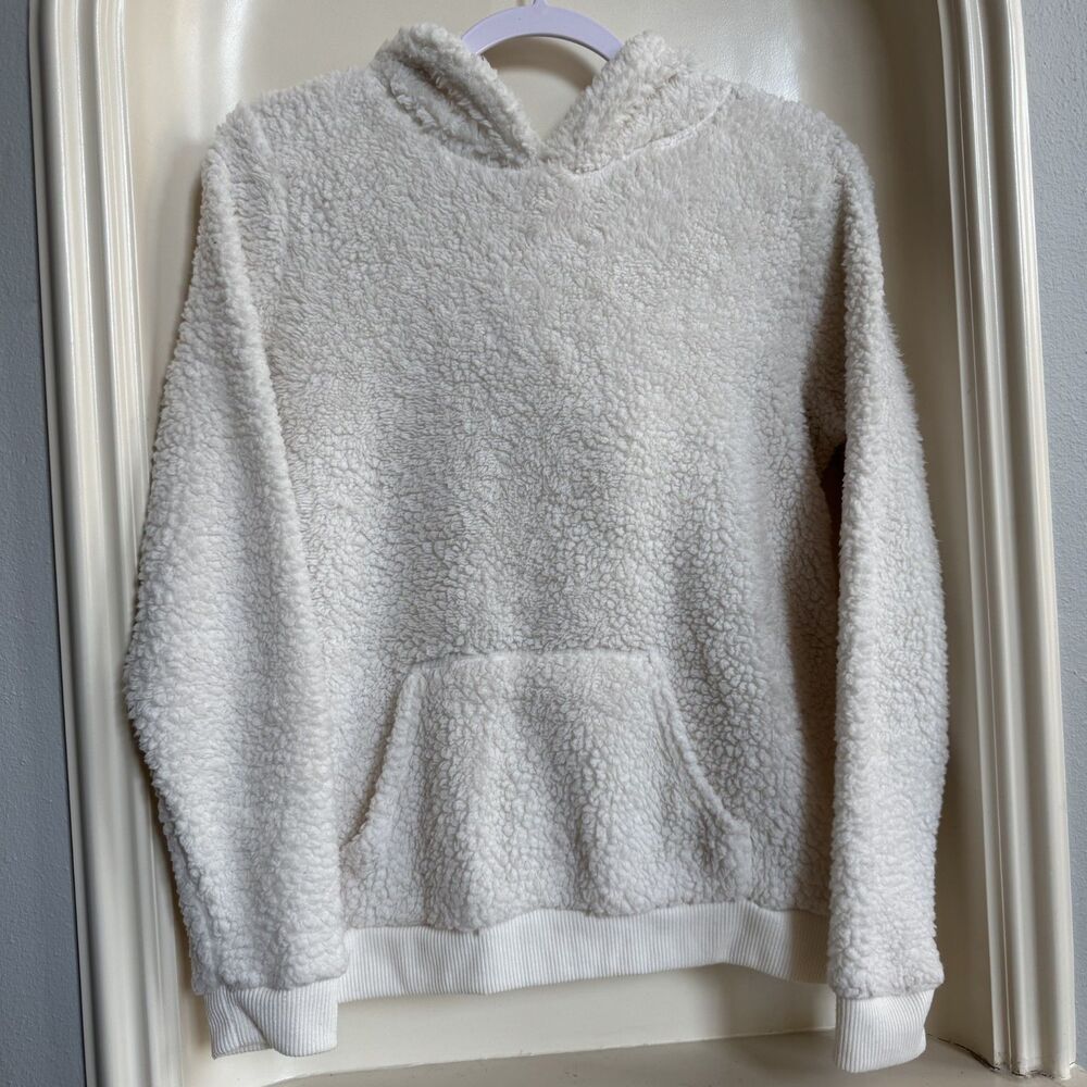 Wondershop at Target White Sherpa Hoodie with Ears Size Small